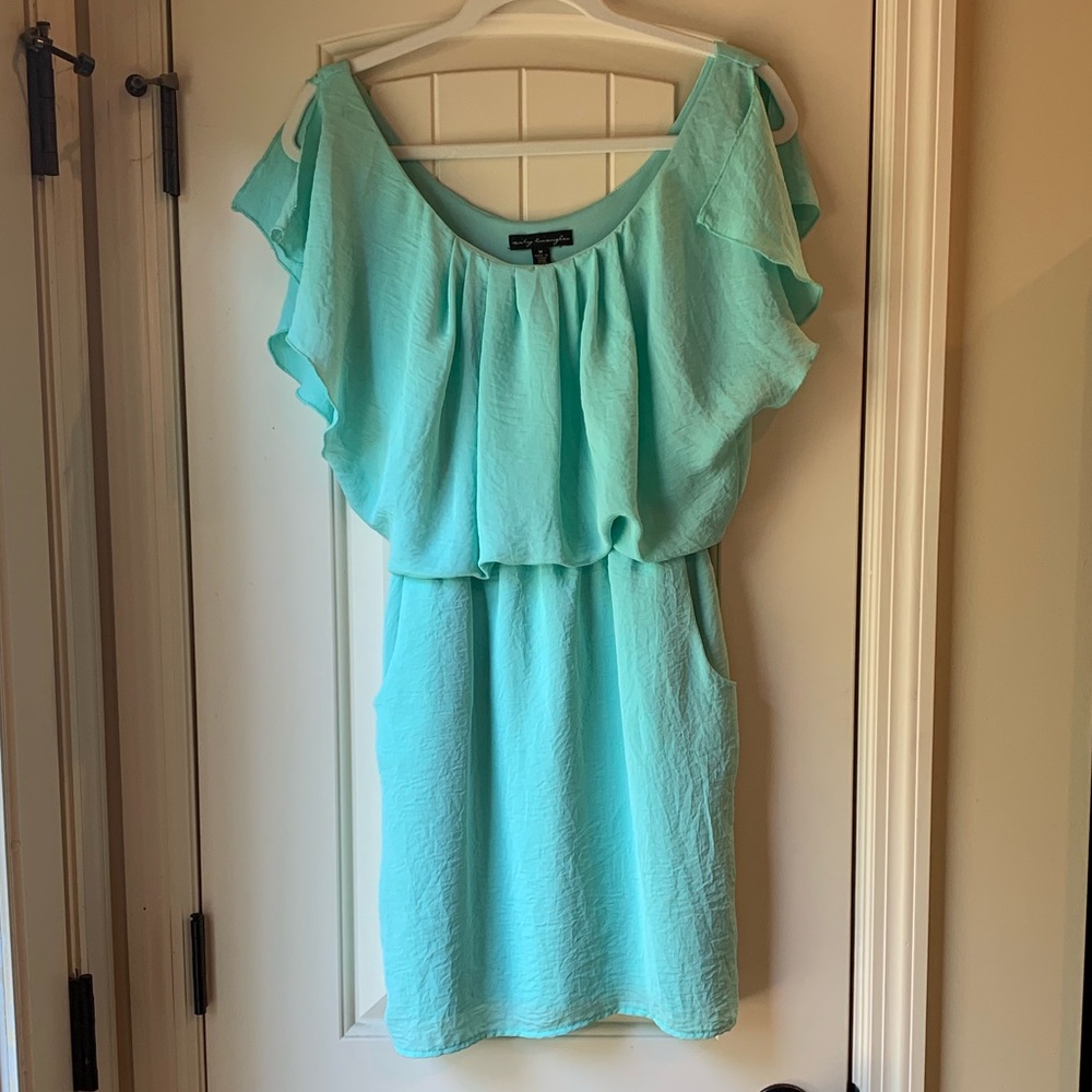 Light Blue Sheer Flow-y Pocket Dress